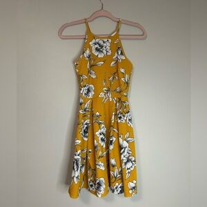 Soprano Yellow Floral Dress, Size XS